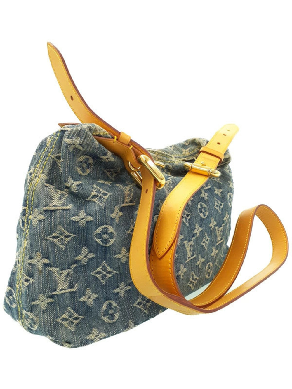 Louis Vuitton Bag Baggy Denim Shoulder Monogram Blue